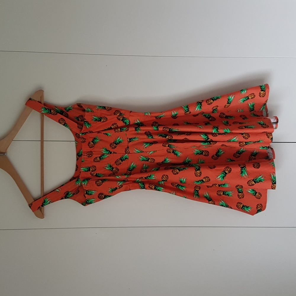 Ixia Summer Fun Tropical Pineapple Print Dress | Size Medium - Picture 3 of 14